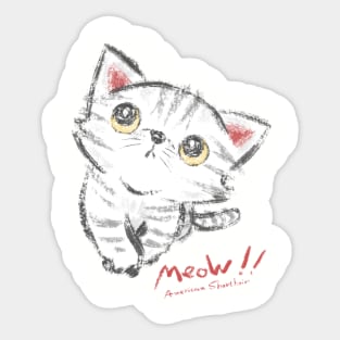 American shorthair kitten looking up Sticker